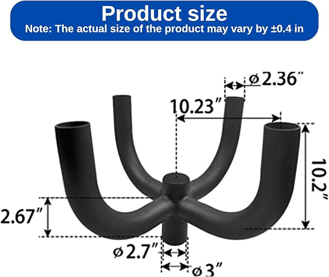 ledmo Tenon Adaptor Bullhorn Bracket-with 2-3/8in Round Quad 90 Degree Sturdy Steel Extension Bracket Arm for Slip Fit Lights Parking Lot Shoebox Fixture Street Light Rust-Proof