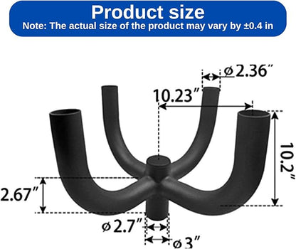 ledmo Tenon Adaptor Bullhorn Bracket-with 2-3/8in Round Quad 90 Degree Sturdy Steel Extension Bracket Arm for Slip Fit Lights Parking Lot Shoebox Fixture Street Light Rust-Proof