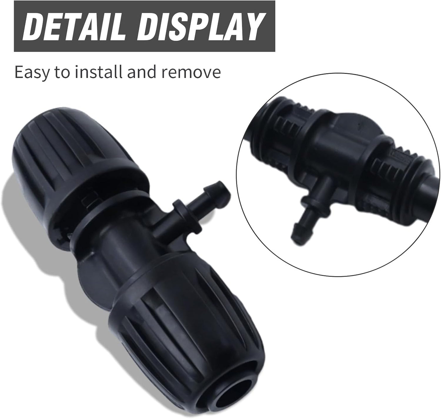 20 PCS Barbed Tee Irrigation Fittings 1/2 Inch to 1/4 Inch Drip-proof Fitting for Irrigation Pipe (1/2 inch to 1/4 inch Barbed Tee)