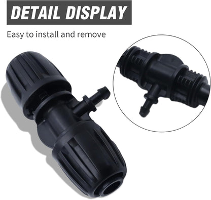 20 PCS Barbed Tee Irrigation Fittings 1/2 Inch to 1/4 Inch Drip-proof Fitting for Irrigation Pipe (1/2 inch to 1/4 inch Barbed Tee)
