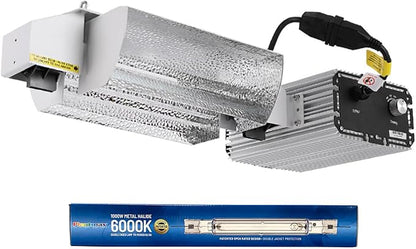 UltraGrow – Classic 1000W DE Double Ended HID Grow Light System with HID Bulb, Dimmable Ballast for Indoor Growing (Classic Open Reflector & MH)
