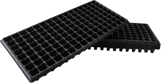 10Pcs 128 Cell Seed Starter Trays, Thick Durable Nursery 128 Cell Plug Tray Seedling Flat Plastic Shallow Tray for TD538 1020 Trays (21.26", 11.02", Deep 1.89"), GGBQ128