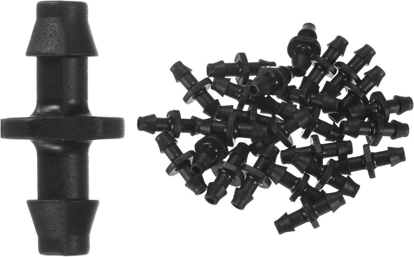 25-Pack Drip Irrigation Barbed Fittings, for 1/4 Inch Tubing Connector Plastic Coupling Irrigation Parts for Garden/Greenhouse/Aquarium/Flower Pot, Drip Pipe Accessories