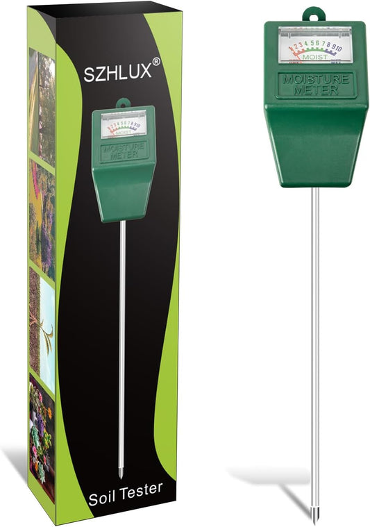 SZHLUX Soil Moisture Sensor Meter, Plants Moisture Meter, Plant Water Meter for Plant Care, Great for Potted Plants, Gardening, Lawn, Indoor & Outdoor (No Battery Needed)