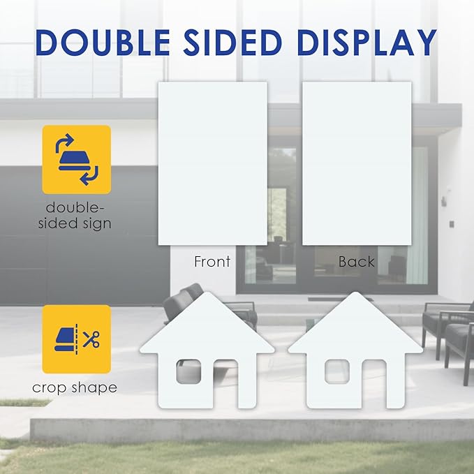 WENWELL Large Blank Yard Signs with Stakes 24" x 36 ",Poster Board for Estate Garage Sale,Party,Birthday,Wedding,Campaign,Parking Corrugated Plastic Sheet,10 Pack