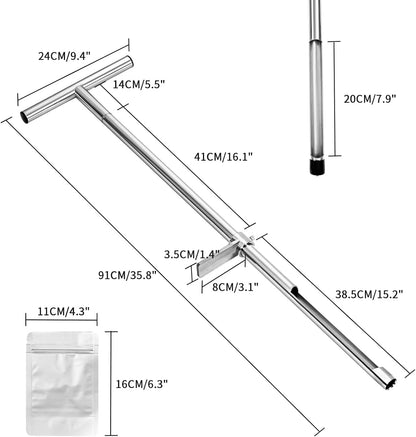 Soil Sample Probe, 36 Inch Soil Probe Rod, Ground Probe Rod, My Soil Test Kit, Stainless Steel Soil Sampler Tool for Soil Sampling, Gardening