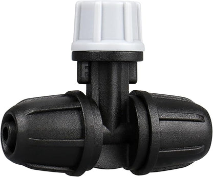 Upgraded Micro Spray Irrigation Drippers, 25 Pieces Three-Way Atomizing Nozzle Fitting for 1/4 Inch Tubing Lock Barbed Drip Line Parts Emitters for Garden Greenhouse Sprinkler Misting System