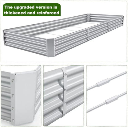 Land Guard 12×4×1ft Galvanized Raised Garden Bed Kit for Vegetables, Galvanized Super Large Metal Planter Raised Garden Boxes Outdoor(359 Gallon Capacity)…
