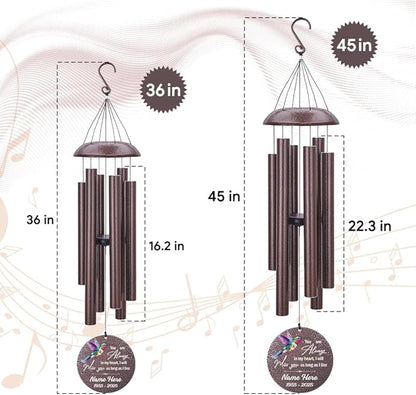 Personalized Wind Chime Memorial, Metal Wind Chime Deep Tone, Wind Chimes for Loss of Loved Father/Mother/Lover, Commemorative Sympathy Bereavement Gifts