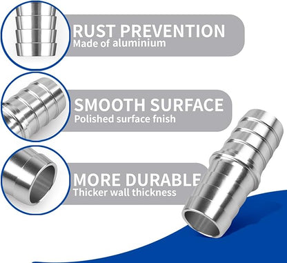 3/4" Hose Barb Splice Coupler Repair Fitting Aluminum Adapter 2Pcs