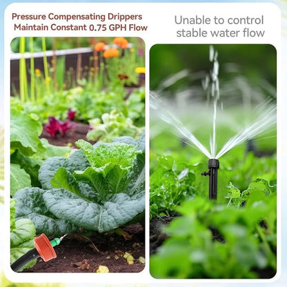 60Pcs 0.75 GPH Pressure Compensating Irrigation Spot Drippers,Constant Flow Barb Outlet Watering Dripper Emitters Heads Parts for 1/4 Inch Watering Tubing Line for Garden Pots Plants Irrigation System