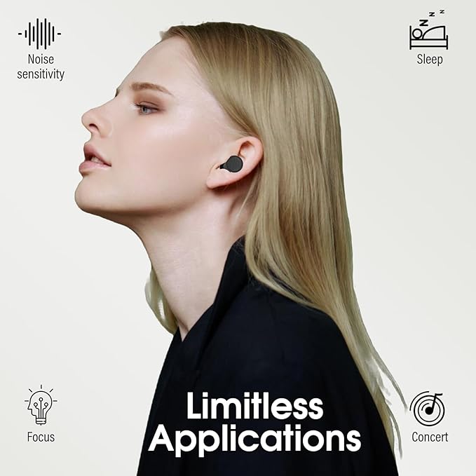 Ear Plugs for Sleeping Noise Cancelling - 35dB Reusable Ear Plugs with 7 Eartips and Carry Case - Flexible Hearing Protection - Replaceable Single/Double Eartips for Sleep, Focus, Travel, Work, Black