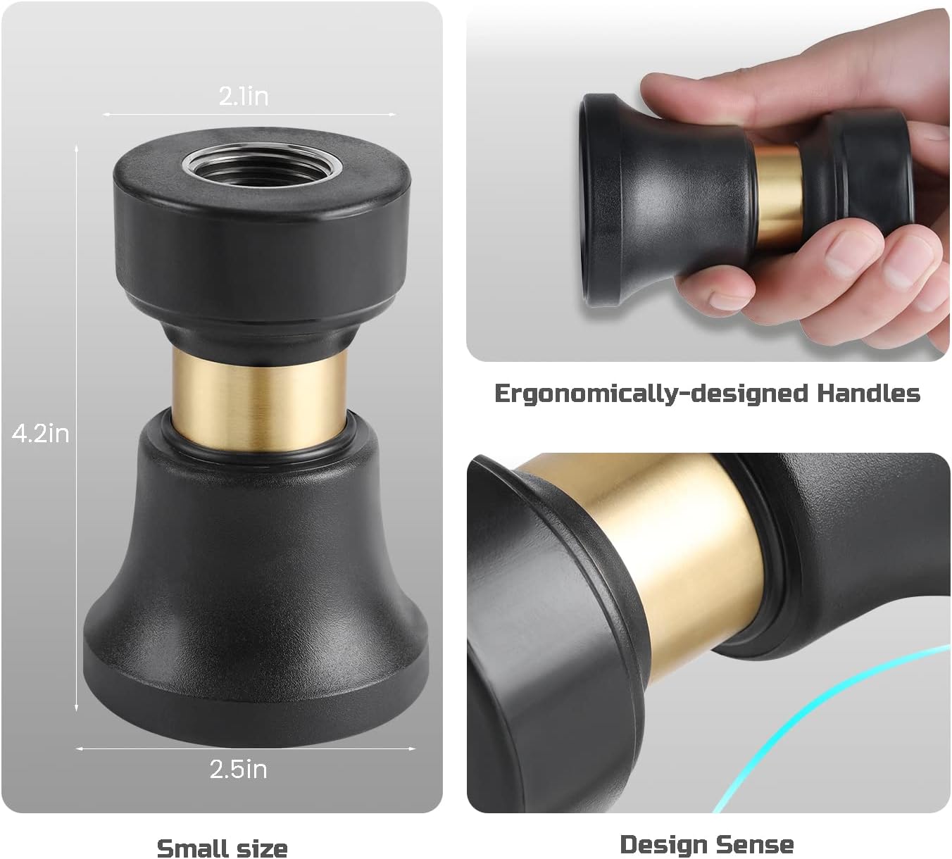 Hose Nozzle, Lichamp Heavy Duty Brass Fireman Style High Power Leak Proof Adjustable Garden Water Sprayer, Suitable for Car Wash, Patio Cleaning, Watering Lawn and Garden, Shower Pets (Black)