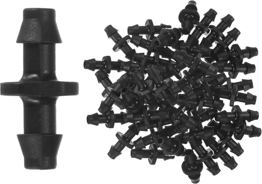 50-Pack Drip Irrigation Barbed Fittings, for 1/4 Inch Tubing Connector Plastic Coupling Irrigation Parts for Garden/Greenhouse/Aquarium/Flower Pot, Drip Pipe Accessories