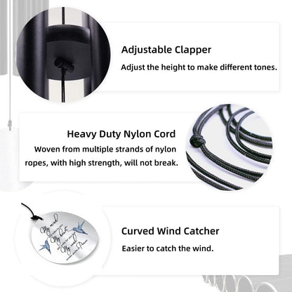 Personalized 36" Bereavement Wind Chimes for Outside, Memorial Gift in Remembrance of a Loved One, Sympathy Gift for Loss of Mother Father Husband, Garden Patio Decor