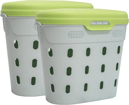 Vego Garden In-Ground Worm Composter Outdoor Farm Compost Bin 8 Gallons BPA-Free Composting System for Raised Garden Beds Lime, Twin Pack