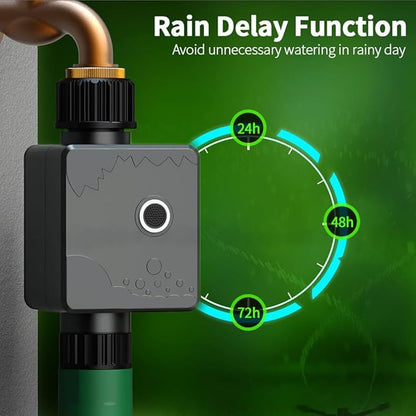 Gray WiFi Sprinkler, 1 Zone Smart Water Timer, Outdoor Hose Timer for Lawns, Yards and Garden (1-1 Zone Smart, Gray