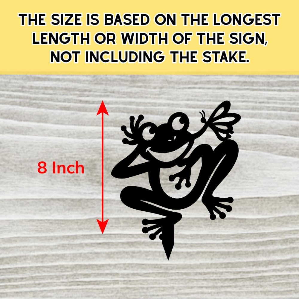 Personalized Frogs Garden Stakes, Custom Frog Metal Gardening Markers, Decorative Outdoor Yard Sign, Art Decor Gifts for Animal Lovers, Grandmother, Grandfather, Mom, Dad