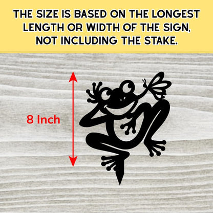 Personalized Frogs Garden Stakes, Custom Frog Metal Gardening Markers, Decorative Outdoor Yard Sign, Art Decor Gifts for Animal Lovers, Grandmother, Grandfather, Mom, Dad