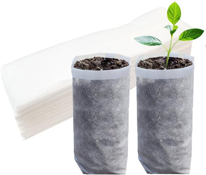Belit 50 Pcs 10.2" H Deep Nursery Grow Bags, Non-Woven Plants Pots Container for Starting Rooted Plants Vegetable, Flower, Seedling Tree