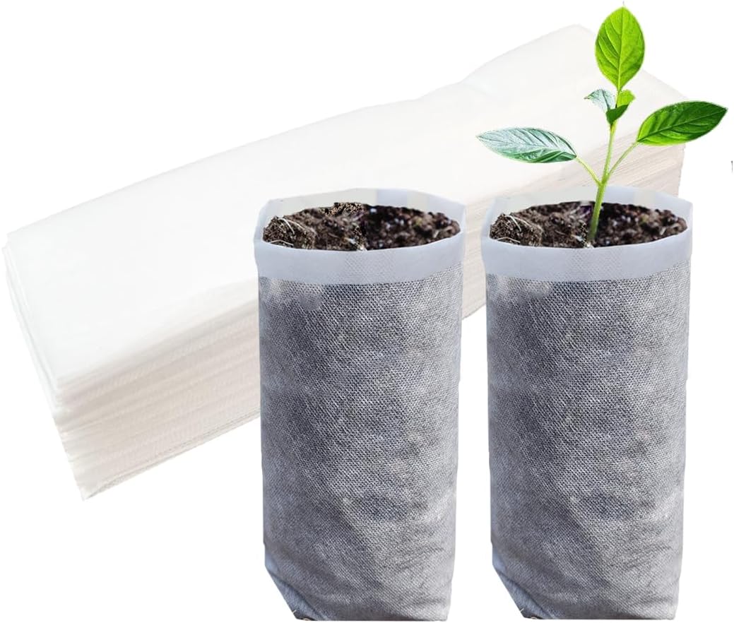 Belit 100 Pcs 10.2" H Deep Nursery Grow Bags, Non-Woven Plants Pots Container for Starting Rooted Plants Vegetable, Flower, Seedling Tree