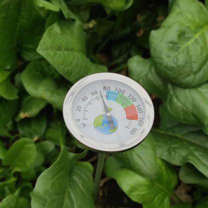 20 Inch Compost Soil Thermometer 0-180° Fahrenheit Backyard Stainless Steel Stem for Composting Bins Outdoor Gardening Planting Easy-to-Read 2.1” Dial Display