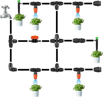 1/4 Inch Drip Irrigation Valves, 35 Pcs Drip Irrigation Shut Off Switch Valves for 1/4" Drip Irrigation Tubing, Water Flow Control Valve Drip Line Cut Off Valve for Drip Sprinkler Garden System