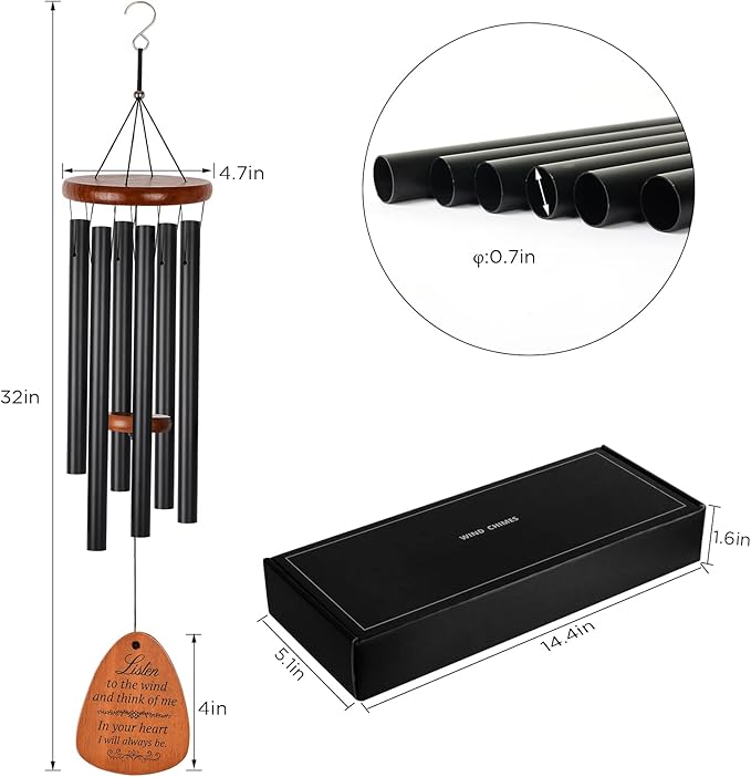 Wind Chimes for Outside Deep Tone Large Aluminium Windchimes Outdoors Patio Decor Memorial Wind Chime for Loss of Loved One Bereavement Memorial Gifts Sympathy Wind Chimes Unisex Gift Garden Decor