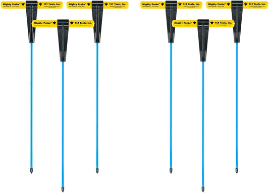 T&T Tools 72-Inch Mighty Probe Insulated Soil Probe – 3/8" Hex Rod Heavy Duty Steel T-Handle Probe for Landscaping, Utility Locating, Soil Testing & Wastewater, USA Made – 6 Pack