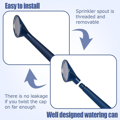 2 Gallon Watering Can for Indoor Plants, Garden Watering Cans for Outdoor Plant House Flower, Modern Plant Watering Can Large Long Spout with Sprinkler Head