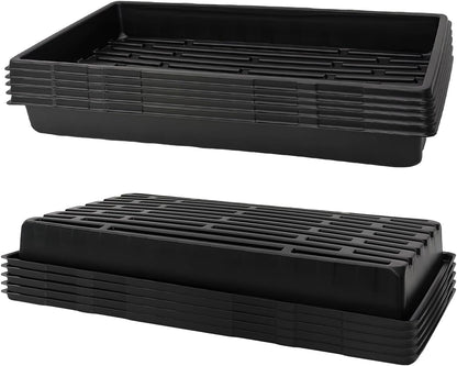 10 Pack 1020 Trays, Extra Thick Heavy Duty Seed Starting Trays - No Holes, No Leak, Reusable Propagation Flats for Microgreens, Seedlings, Plant Germination, Fodder and Transplant
