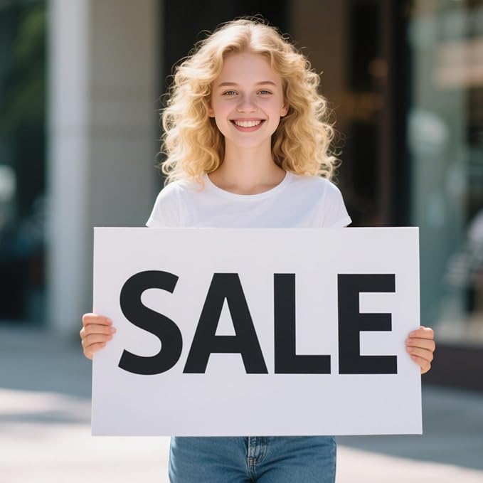 WENWELL 10 Large Blank Yard Signs with Stakes 18 x 12",Corrugated Plastic Lawn Sign kit for Estate Garage Sale,Party,Birthday,Wedding,Campaign,Parking,Make you own Outdoor Sign