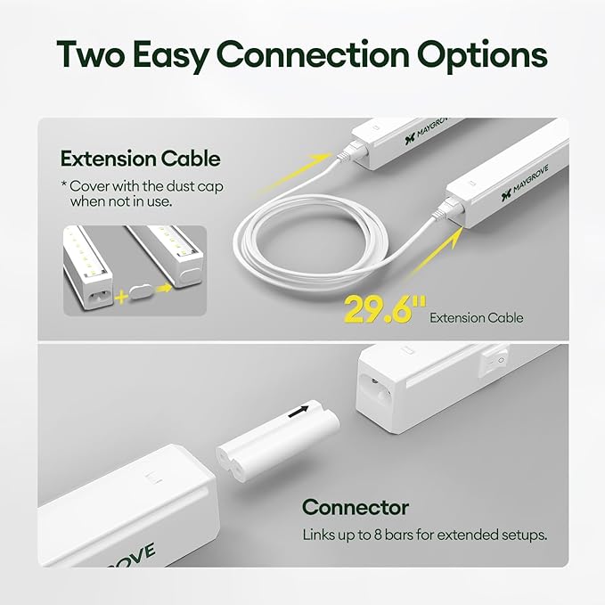 Plant Grow Lights 1FT, Red-Enhanced Full Spectrum 5000K, 28W(4 x 7W), T5 LED Grow Light Strips for Leafy Greens and Vegetables, High PPFD, Linkable, White, 4-Pack