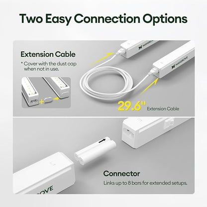 Plant Grow Lights 1FT, Red-Enhanced Full Spectrum 5000K, 28W(4 x 7W), T5 LED Grow Light Strips for Leafy Greens and Vegetables, High PPFD, Linkable, White, 4-Pack