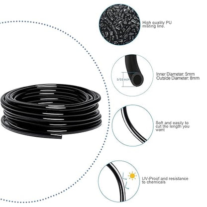 49.21Ft Drip Irrigation Kit Automatic Drip Irrigation System, 360° Bendable Garden Irrigation System, Garden Watering System Adjustable Bendable Nozzle Copper Sprayer System for Garden Yard