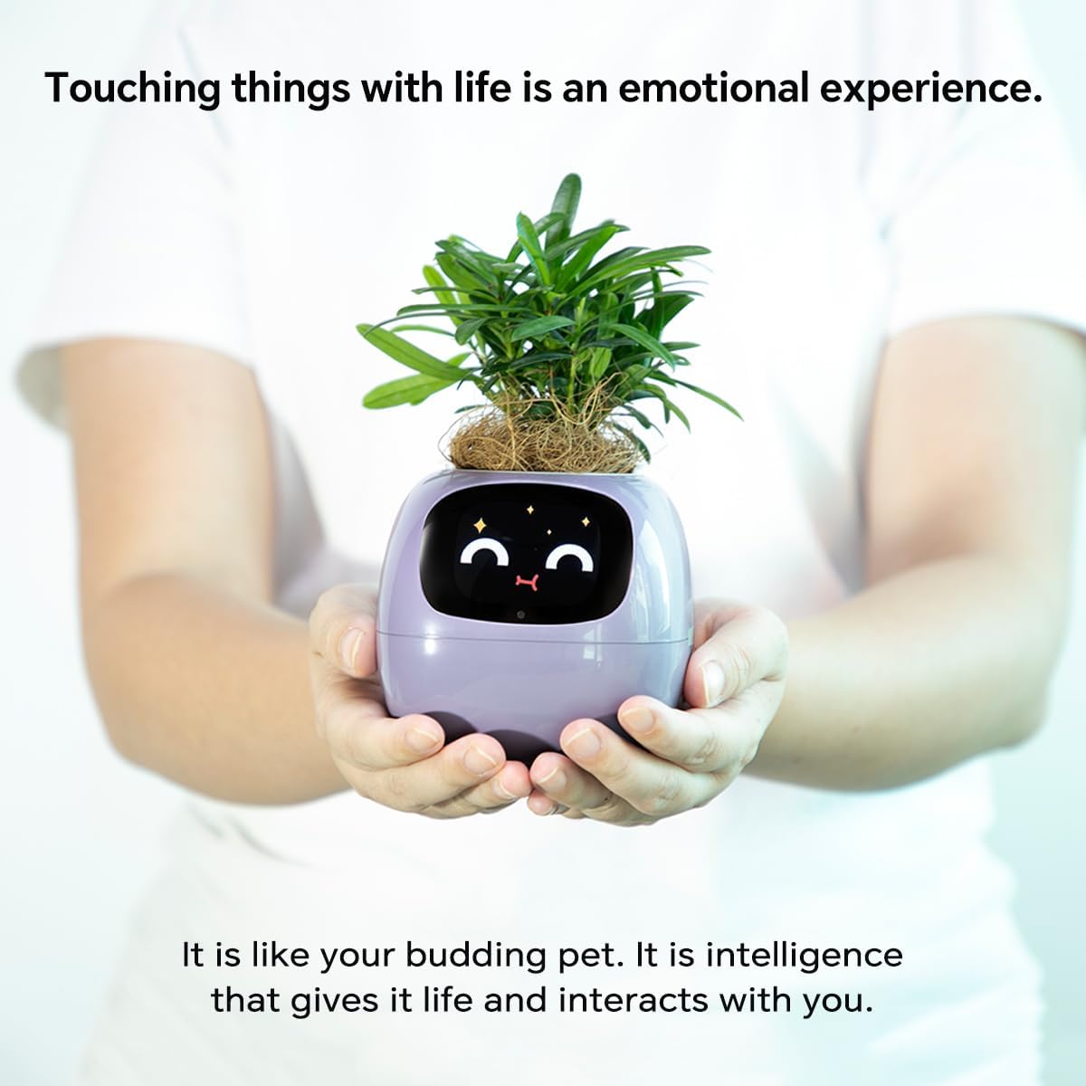 Smart Pet Planter, Smart Plant Pot, With Artificial Intelligence, Time Weather Display, And Multiple Expressions Animation,Lovely Plant Companion, For Desktop Decoration, Gifts,Plant-Free (Green)