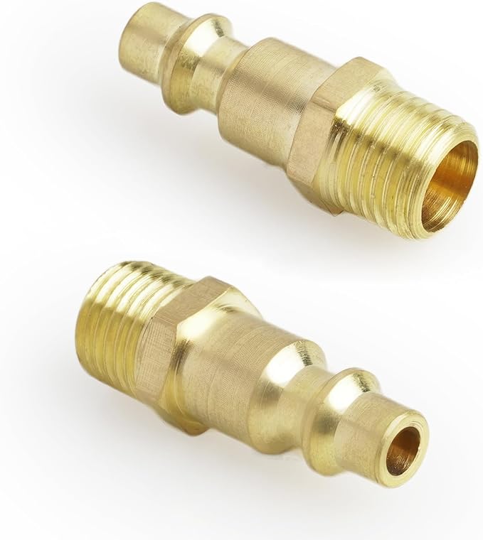 Air Hose Fittings 1/4" MNPT Industrial Air Plugs for Air Compressors 25pcs Brass Air Compressor Fittings Kit Quick Connect Air Fittings