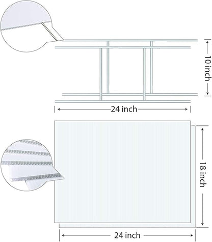 WENWELL 2 Blank Yard Signs with H Metal Stakes 18 x 24 Inch,Real Estate Garage Sale Sign Double Sided,Corrugated Plastic Lawn Sign,DIY Custom Outdoor Signs