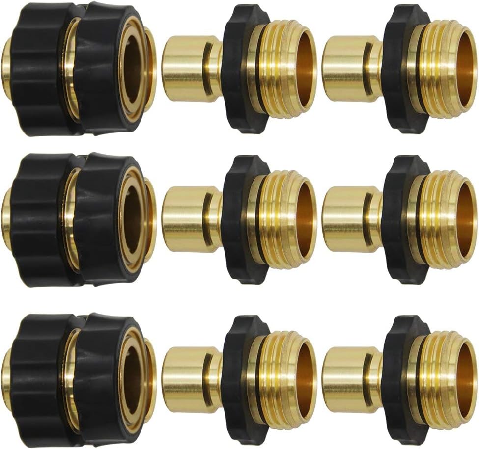 Twinkle Star 3/4 Inch Garden Hose Quick Connector Water Hose Fitting Male and Female, 9 of Set