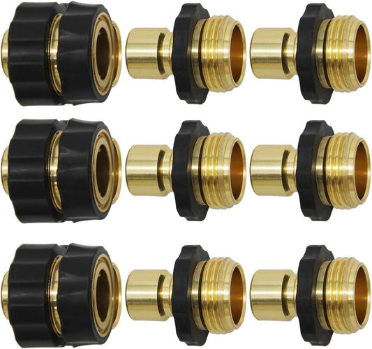 Twinkle Star 3/4 Inch Garden Hose Quick Connector Water Hose Fitting Male and Female, 9 of Set
