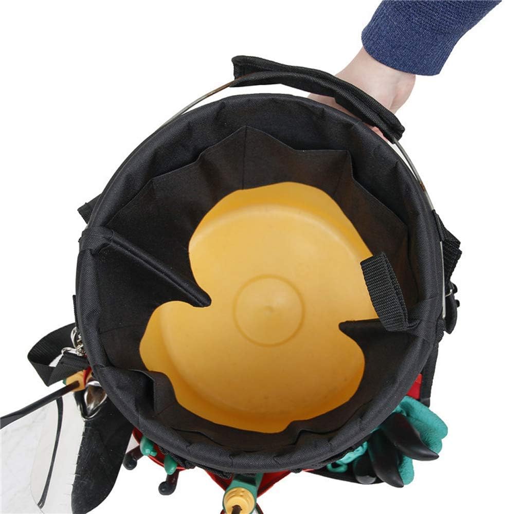 Gardening Tools Organizer 5 Gallon Bucket Boss Storage Management with Handle, Waterproof 42 Pockets Tools Holder Bag Multi-Purpose Trays Organizer, Insert Bucket for Garden Working