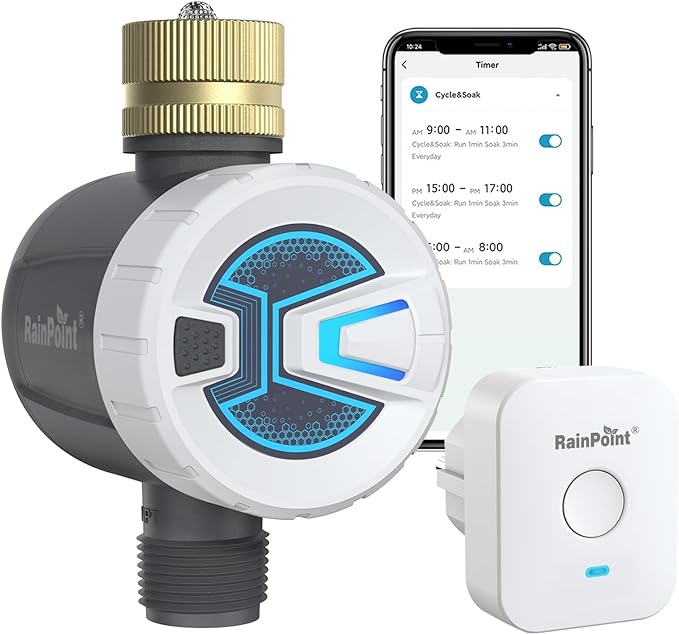 RAINPOINT Sprinkler Timer, WiFi Water Timer for Garden Hose, Smart Irrigation Controller, APP Remote Control (2.4Ghz WiFi Connection)