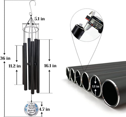 Personalized 36" Bereavement Wind Chimes for Outside, Memorial Gift in Remembrance of a Loved One, Sympathy Gift for Loss of Mother Father Husband, Garden Patio Decor