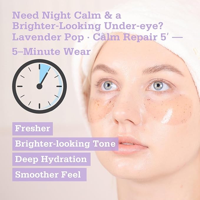 Lavender Hydrogel Under Eye Patches 28 Pairs 5 Minute Calming Hydrating Eye Mask for Puffy Eyes and Dark Circles Relaxing Cooling Under Eye Pads Ophthalmologist Tested
