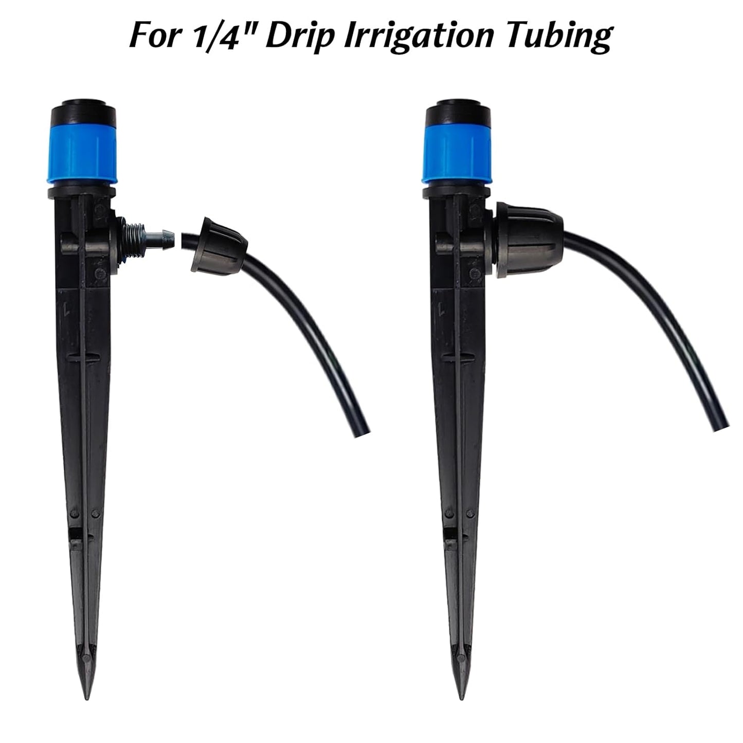 GXXMEI 30PCS Drip Irrigation Emitters with Stake, 360°Adjustable Fan Sprayer Water Flow Lock Barbed Dripper for 1/4" Drip Irrigation Tubing Garden Irrigation Sprayer for DIY Garden Irrigation System