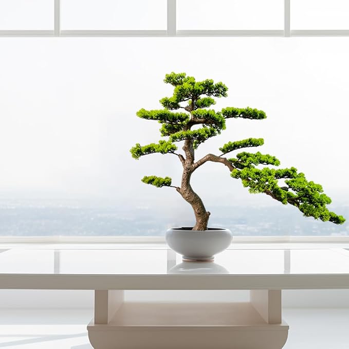 3ft（43in） Artificial Bonsai Tree Juniper Faux Plants Indoor Big Fake Plants Decor with Ceramic Pots for Home Table Office Desk Bathroom Shelf Bedroom Living Room Farmhouse Decorations