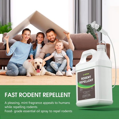 Rodent Repellent Spray – Effective Natural Peppermint Formula for Mice, Rats, Squirrels, and Rodents. Safe for Indoor, Outdoor, and Car Engines. Safe for People and Pets. (1 Gallon)