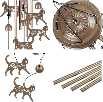 Outdoor Cats Wind Chimes Decor, Portable Mobile Wind Catcher, Sympathy Wind Bells, Memorial Gifts for Mom, Housewarming, Blessing WindChimes(Outside/Indoor/Home/Room/Porch/Yard/Tree/Garden Decorate)