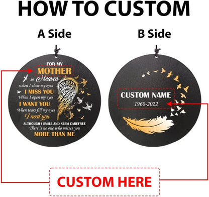 Personalized 36" Healing Memorial Wind Chimes for Outside, Bereavement Gift of Comfort for Loss of Mother, Father or Husband, A Soothing Remembrance for Your Garden and Patio