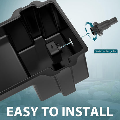 Buzzlett Waterfall Spillway with 8 inch Wide Weir, Smooth Flow Pond Waterfall Box, Easy Installation, Durable Construction, Long-Lasting for Outdoor, Ideal for Gardens, Pond Water Features and Streams